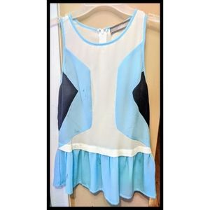 Addie Colorblock Sleeveless Blouse Top Tunic